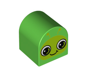 Duplo Kostka 2 x 2 x 2 s Zakřivená Rohí část s Caterpillar / Snail Tvář (3664 / 15989)