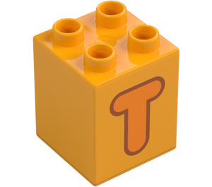 Duplo Kostka 2 x 2 x 2 s Letter "T" Dekorace (31110 / 65943)