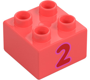 Duplo Kostka 2 x 2 s "2" (3437 / 66026)