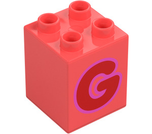 Duplo Kostka 2 x 2 x 2 s Letter "G" Dekorace (31110 / 65917)