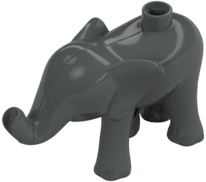 Duplo Tmavě kamenná šedá Elephant Calf s Levý Chodidlo Forward (89879)