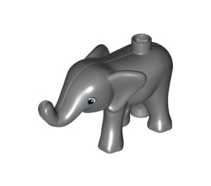 Duplo Tmavě kamenná šedá Elephant Calf s Levý Chodidlo Forward (89879)