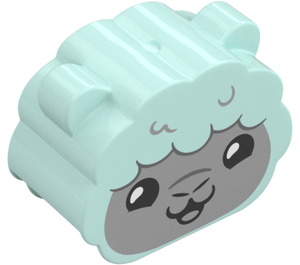 Duplo Kostka 2 x 4 x 3 Zakřivený s Uši a Sheep (105355)