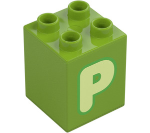 Duplo Kostka 2 x 2 x 2 s Letter "P" Dekorace (31110 / 65936)