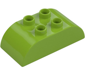 Duplo Limetková Kostka 2 x 4 s Zakřivený Strany (98223)