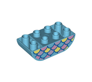 Duplo Kostka 2 x 4 s Zakřivený Dno s Ryba Scales (84804 / 98224)