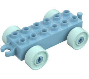 Duplo Podvozek 2 x 6 s Světlo Modrá Kola (14639)