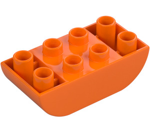 Duplo oranžová Kostka 2 x 4 s Zakřivený Dno (98224)