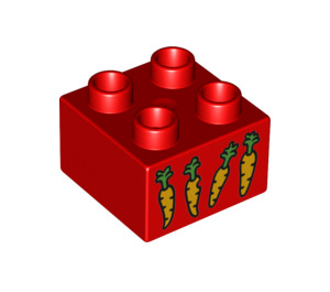 Duplo Kostka 2 x 2 s Čtyři Carrots (3437 / 17304)