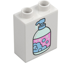 Duplo Kostka 1 x 2 x 2 s Soap Dispenser se spodní trubičkou (15847 / 104356)