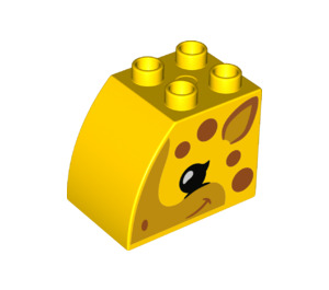 Duplo Kostka 2 x 3 x 2 s Zakřivený Postranní s Giraffe Hlava (11344 / 74940)