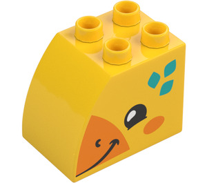 Duplo Kostka 2 x 3 x 2 s Zakřivený Postranní s Giraffe Smiling Tvář (11344 / 105354)