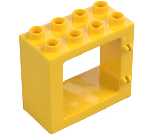 Duplo Žlutá Dveře Rám 2 x 4 x 3 s plochým okrajem (61649)