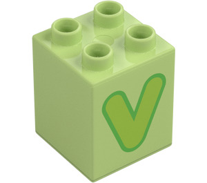 Duplo Kostka 2 x 2 x 2 s Letter "V" Dekorace (31110 / 65945)