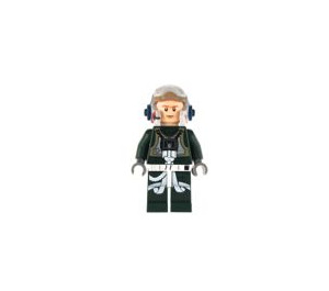 LEGO A-Křídlo Pilot s Tmavě zelená Jumpsuit (Zamračená tvář / Scared) Minifigurka