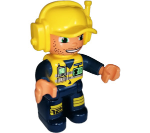 LEGO Airport Technician s Radio a Badge a Velký Smile Duplo figurka