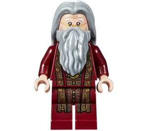 LEGO Albus Dumbledore s Tmavě červená Robe a Šedá Vlasy Minifigurka