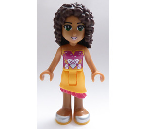 LEGO Andrea, Bright Light oranžový Skirt, Magenta Horní Minifigurka