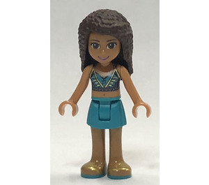 LEGO Andrea s Modrá Vesta a Gold Sandals Minifigurka