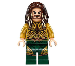 LEGO Aquaman s Dark Hnědá Dlouhé vlasy a Tmavě zelená Nohy Minifigurka