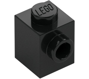 LEGO Černá Kostka 1 x 1 s Cvoček na Jeden Postranní (87087)