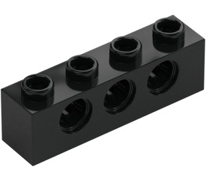 LEGO Černá Kostka 1 x 4 s otvory (3701)