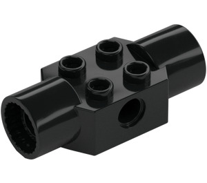 LEGO Černá Kostka 2 x 2 s otvor a Dva Rotační kloub Sockets (48172 / 48461)