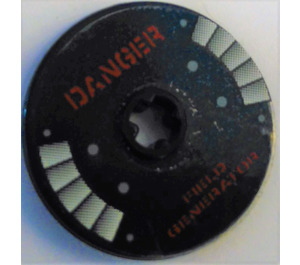 LEGO Disk 3 x 3 s Danger - Field Generator Samolepka (2723)