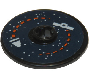 LEGO Disk 3 x 3 s Satellite a Raketa, Orbit Samolepka (2723)