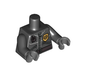 LEGO Black Policie Minifigure Trup s Zippered Jacket s Sheriff's Badge (Jednostranný) (76382 / 88585)
