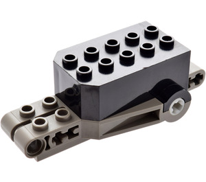 LEGO Pullback Motor 9 x 4 x 2 1/3 s tmavě šedým základem