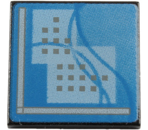 LEGO Roadsign Clip-na 2 x 2 Náměstí s Computer Screen s Open 'U' Clip (15210 / 93336)