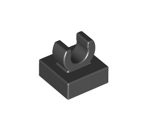LEGO Black Dlaždice 1 x 1 s klipem (zvednuté "C") (15712 / 44842)