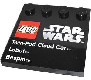 LEGO Dlaždice 4 x 4 s Study na Okraj s Twin-Pod Cloud Auto, Lobot , Bespin (6179 / 73142)
