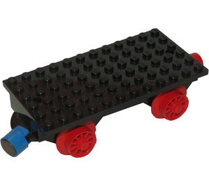 LEGO Vlak Základna 6 x 12 s Kola a Red a Modrá Magnets
