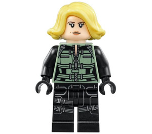 LEGO Černá Widow s Žlutá Krátké vlasy Minifigurka