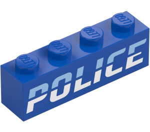 LEGO Kostka 1 x 4 s Slanted 'Policie' logo (1414 / 3010)