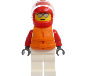 LEGO Loď Racer s oranžová Záchranná vesta Minifigurka