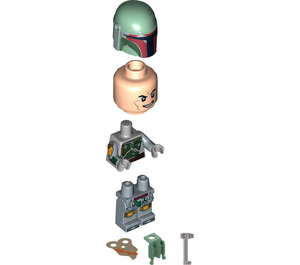 LEGO Boba Fett s Tmavě žlutohnědá Pauldron a Printed Paže Minifigurka