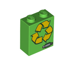 LEGO Kostka 1 x 2 x 2 s Recycle s vnitřním držákem čepu (3245 / 20245)