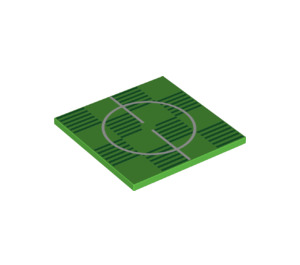 LEGO Bright Green Dlaždice 6 x 6 s Football pitch Centrum se spodními trubkami (10202 / 66747)
