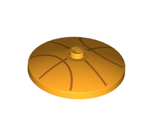 LEGO Dish 4 x 4 s oranžový Basketball Pruhy (Solid Stud) (3960 / 38740)