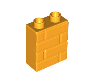 LEGO Duplo Bright Light Orange Kostka 1 x 2 x 2 s Kostka stěna Vzor (25550)