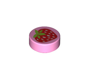 LEGO Bright Pink Dlaždice 1 x 1 Kulatá s Strawberry (15826 / 98138)