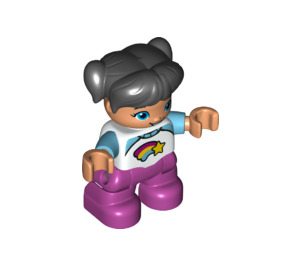 LEGO Child s Rainbow T-shirt a Magenta Nohy Duplo figurka
