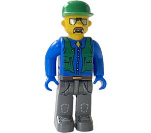 LEGO Stavební dělník s Zelená Víčko Minifigurka