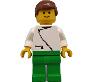 LEGO Dacta Minifigurka s zippered Trup a Hnědá Vlasy