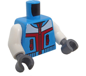 LEGO Žena s Tmavě azurová Zipped Bunda Minifigurka Trup (973 / 76382)