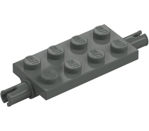 LEGO Tmavě šedá Deska 2 x 4 s Špendlíky (30157 / 40687)