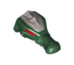 LEGO Dark Green Chima Krokodýl Upper Jaw s stříbrný Armor (11356 / 13697)